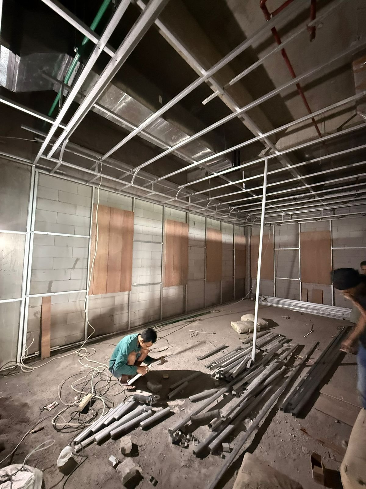 Ceiling frame and partitions