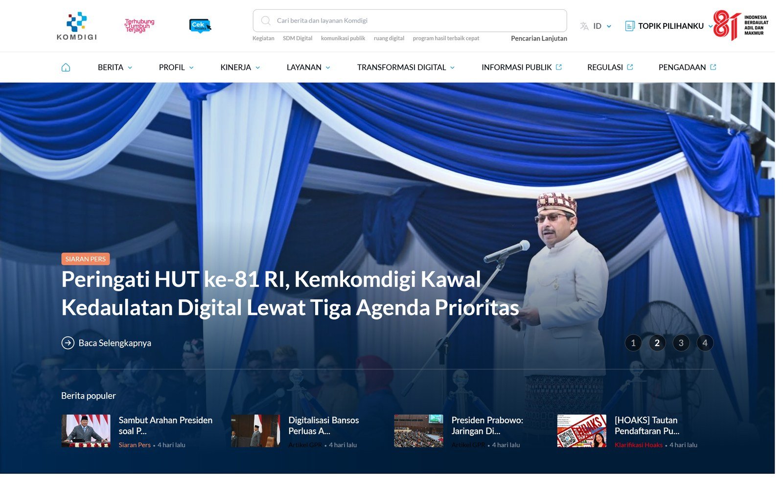Kominfo / Komdigi website